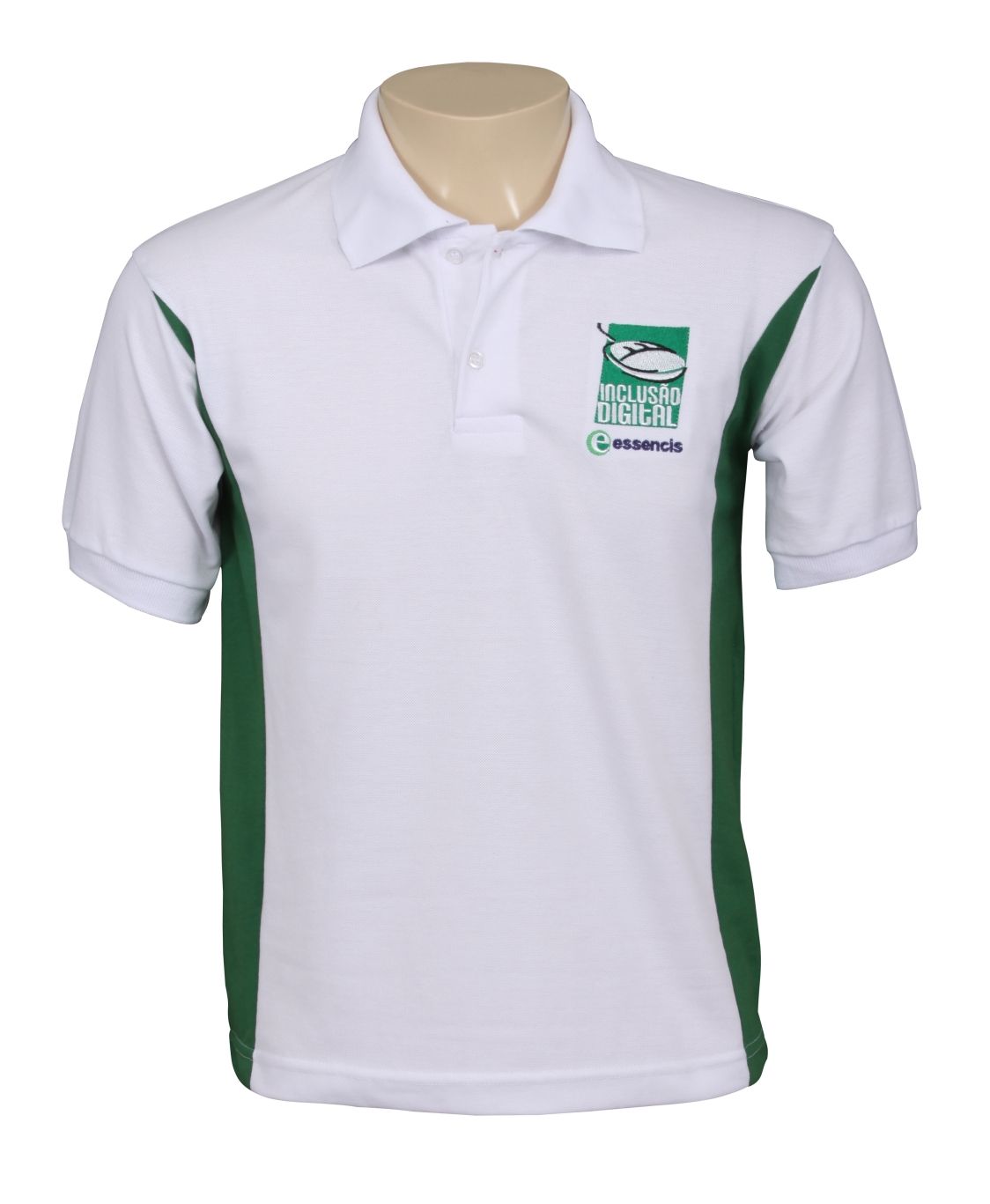 CB 302 - Camisa Polo Promocional Personalizada, Confeccionada em Malha Piquet 100% Algodao, com Recorte nas Laterais, Mangas com Punhos, Bordado Peito.