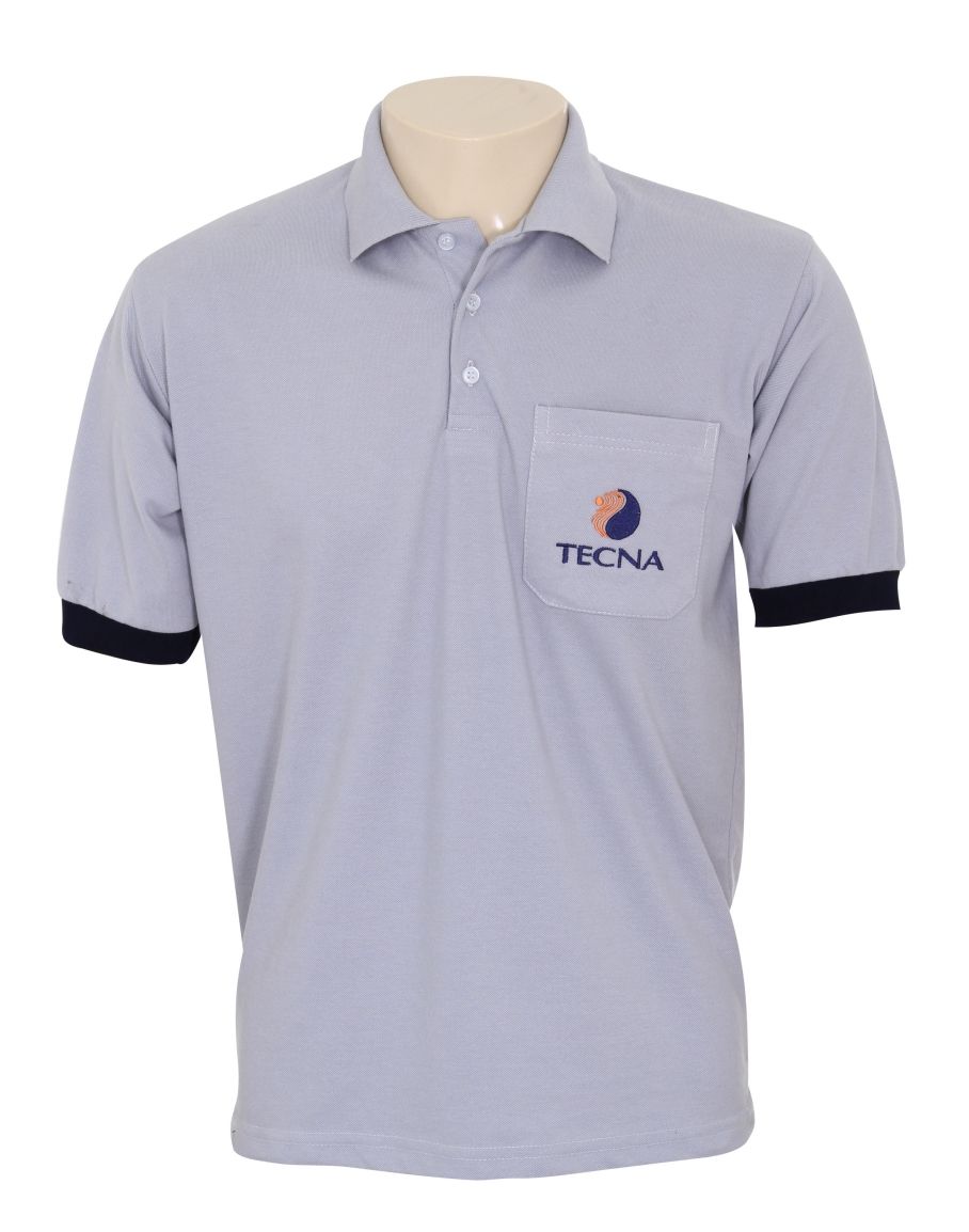 CB 307 - Camisa Polo Promocional Personalizada, Confeccionada em Malha Piquet 100% Algodao, Mangas com Punhos, Bordado Bolso.